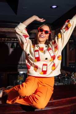 Pale Yellow Spritz Queen All Over Sweatshirt