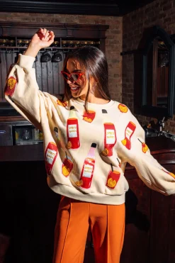 Pale Yellow Spritz Queen All Over Sweatshirt