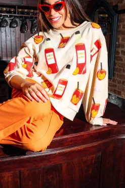 Pale Yellow Spritz Queen All Over Sweatshirt