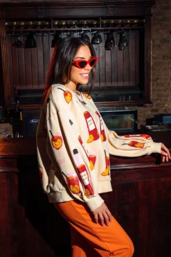 Pale Yellow Spritz Queen All Over Sweatshirt