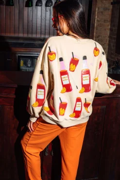 Pale Yellow Spritz Queen All Over Sweatshirt