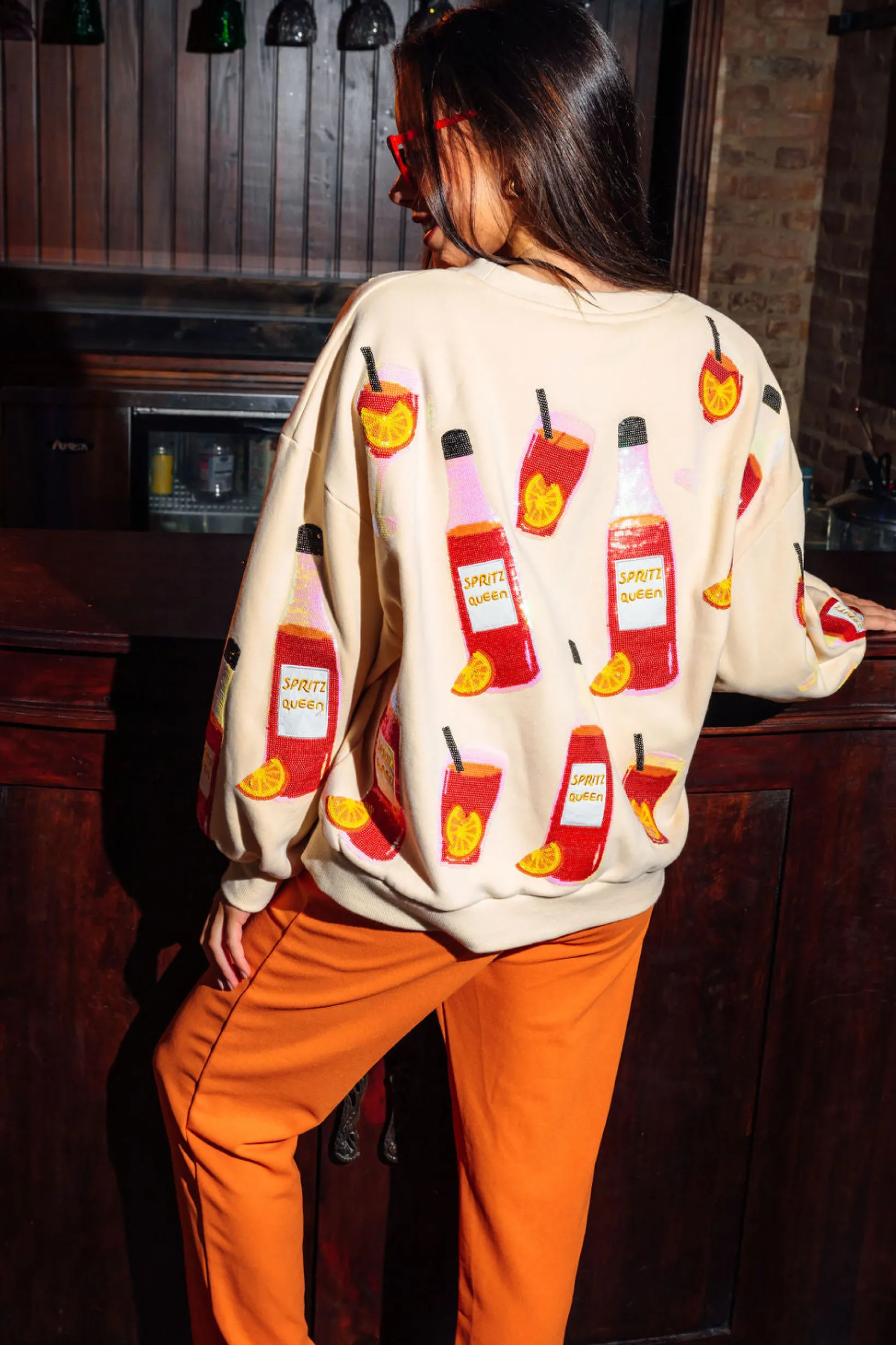 Pale Yellow Spritz Queen All Over Sweatshirt