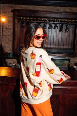 Pale Yellow Spritz Queen All Over Sweatshirt