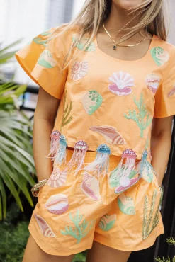 Peach Under The Sea Icon Short