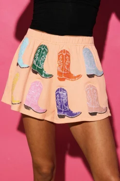 Peach Waffle Boot Short
