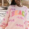 Peach Wave & 'Beach' Sweatshirt