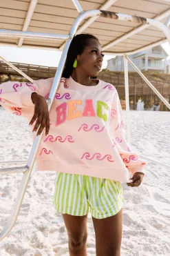 Peach Wave & 'Beach' Sweatshirt