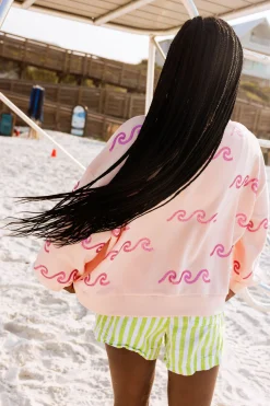 Peach Wave & 'Beach' Sweatshirt