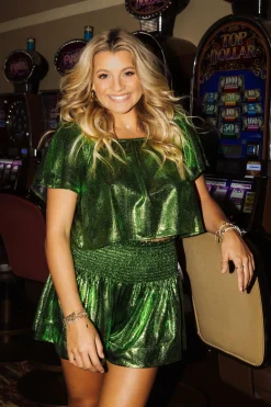 Peridot Green Pebble Flutter Top