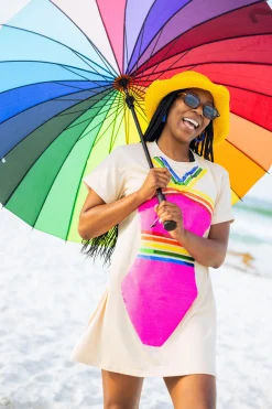 Pink & Rainbow 1 Piece Coverup