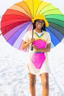 Pink & Rainbow 1 Piece Coverup