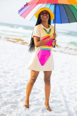 Pink & Rainbow 1 Piece Coverup