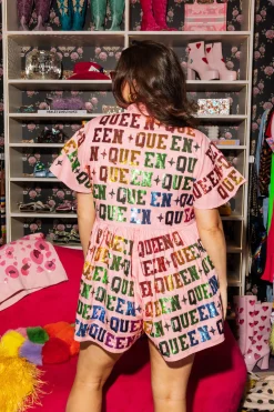 Pink Collar Rainbow Queen Romper