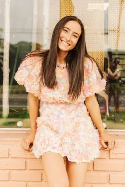 Pink Flower Fabric Skort