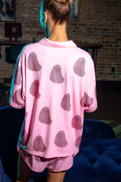 Pink Ghost Pajama Shorts