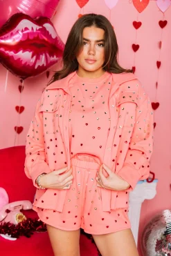 Pink Heart Jewel Short