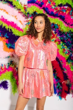 Pink Iridescent Pearl Cluster Skirt