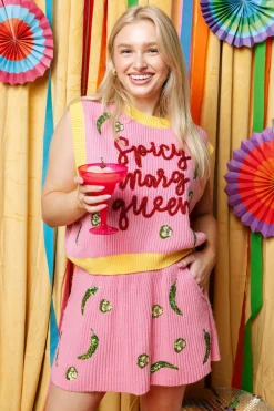 Pink Jalapeno Sweater Skirt