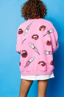 Pink Lip & Syringe Sweatshirt