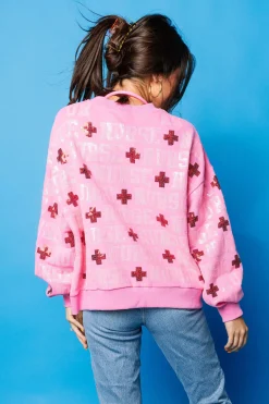 Pink 'Nurse' All Over Sweatshirt