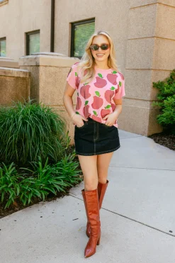 Pink Scattered Apple Tee