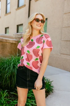 Pink Scattered Apple Tee