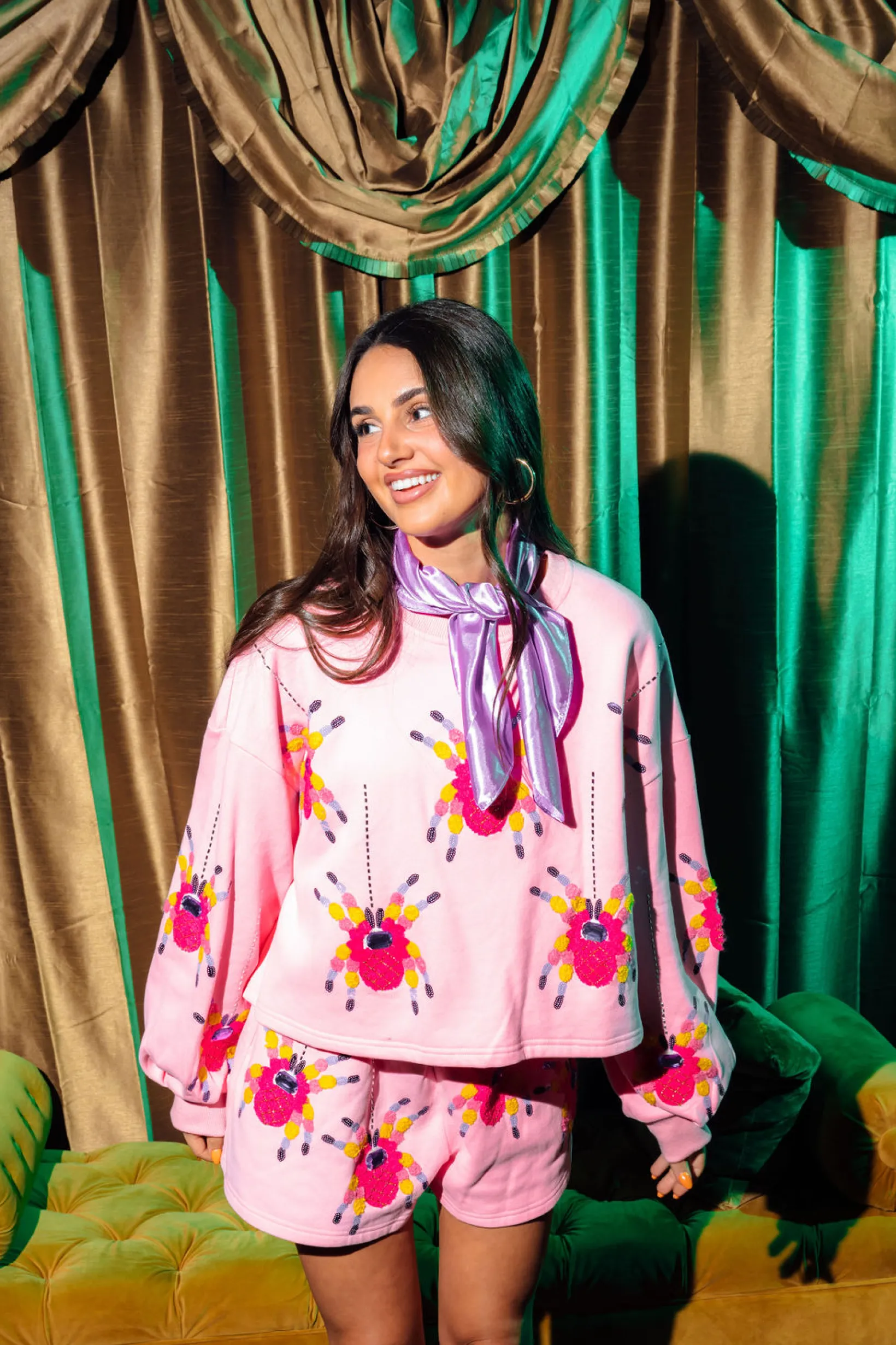 Pink Scattered Spider Short