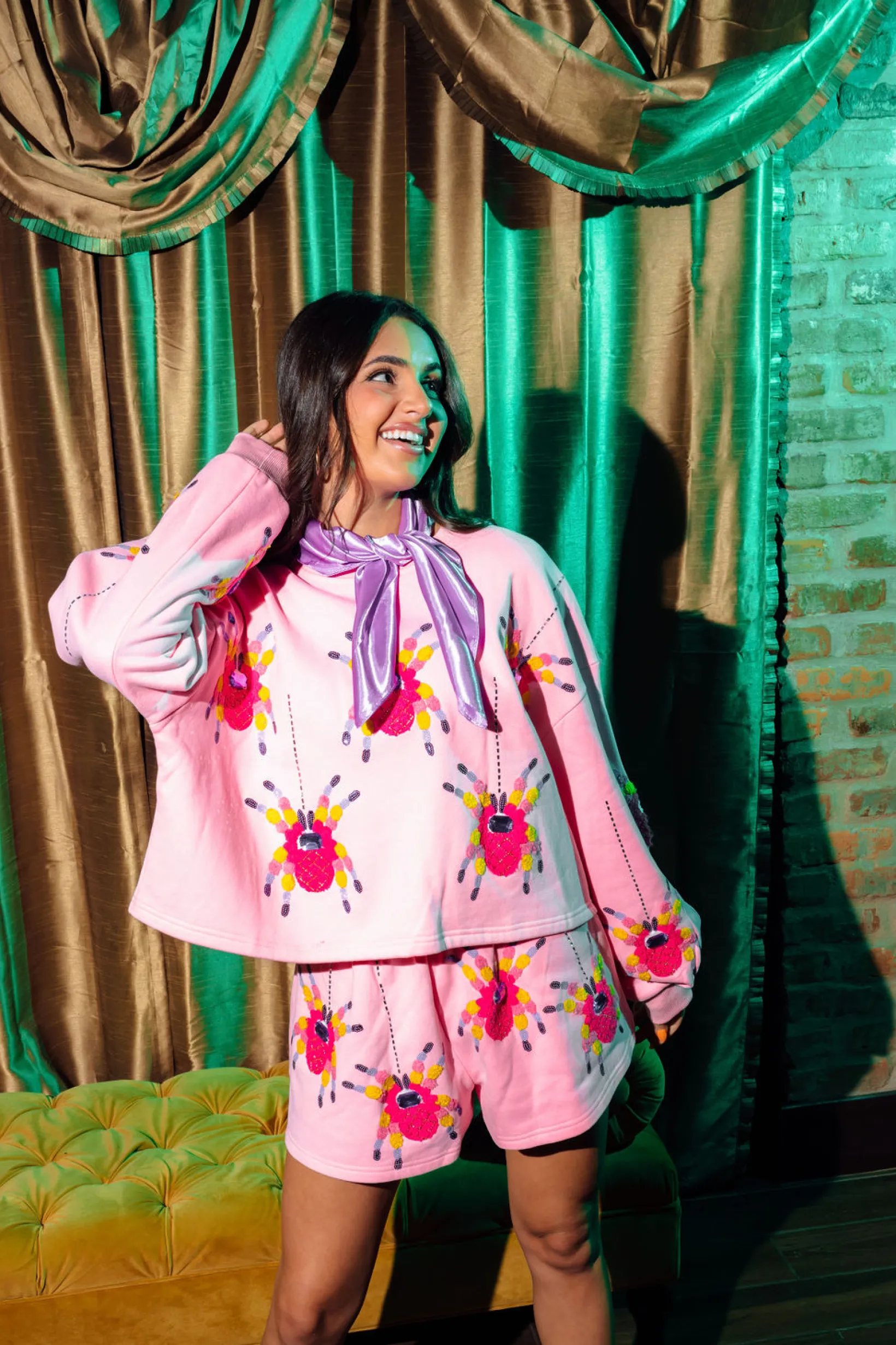 Pink Scattered Spider Sweatshirt