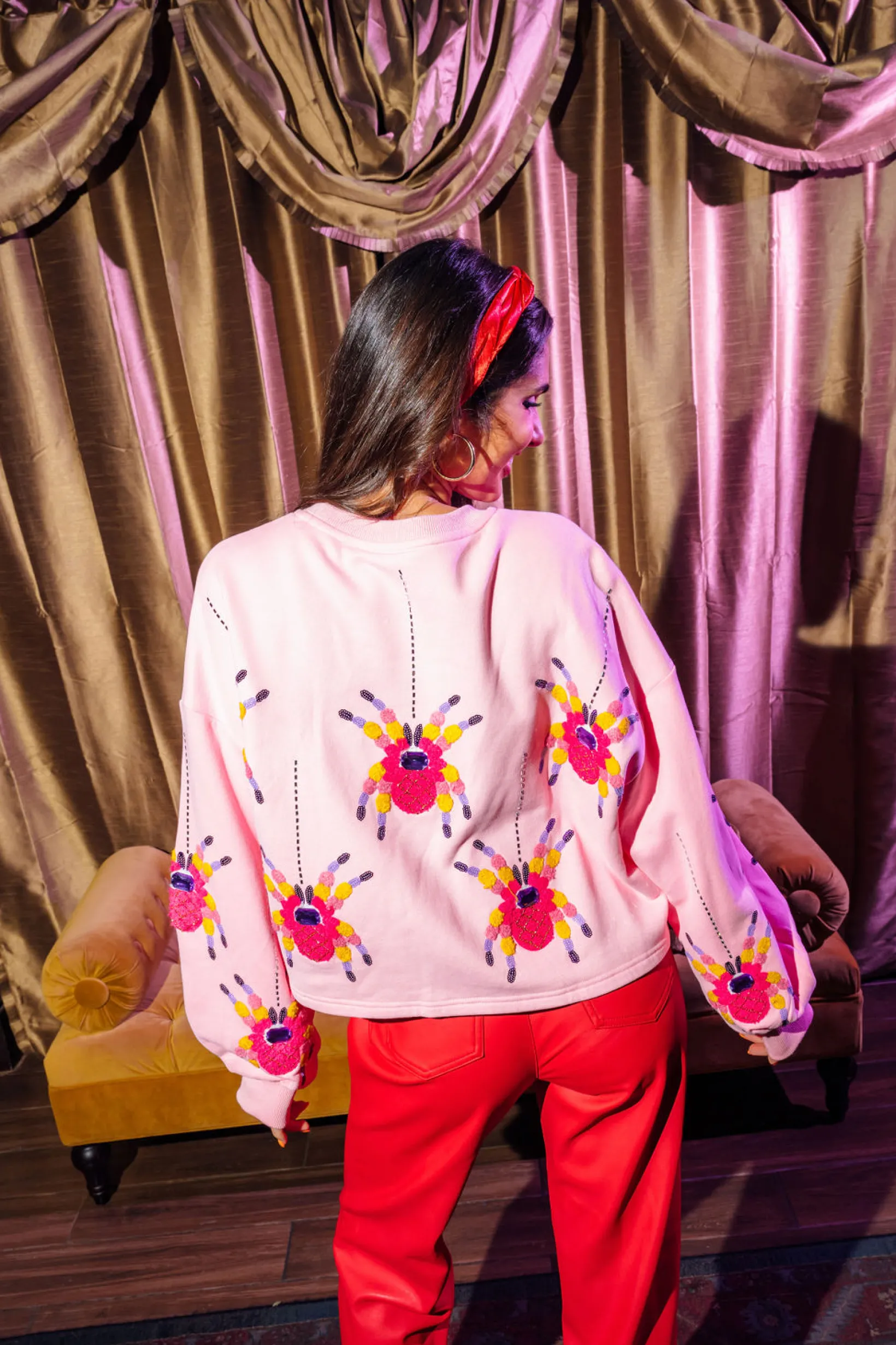 Pink Scattered Spider Sweatshirt