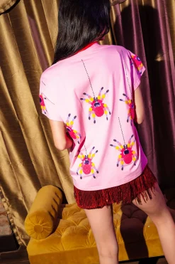 Pink Scattered Spider Tee