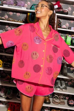 Pink Smiley Face Short Sleeve PJ Short