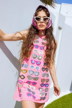 Pink Sunglass Tank Dress