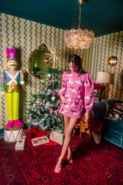 Pink Trucks With Christmas Trees Skort