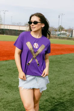 Purple & Gold Baseball Tee
