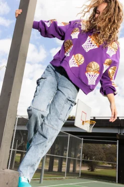 Purple Basketball Hoop Sweatshirt