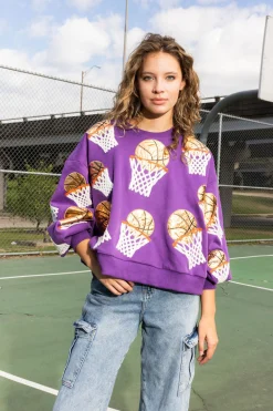 Purple Basketball Hoop Sweatshirt