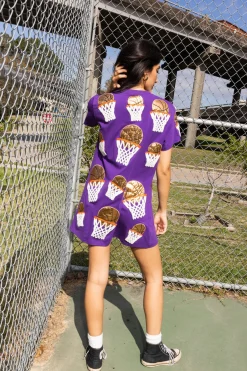 Purple Basketball Hoop Tee Dress