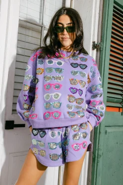 Purple Mardi Gras Sunglass Short