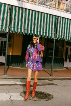 Purple Multi Mardi Gras Mask Sweatshirt