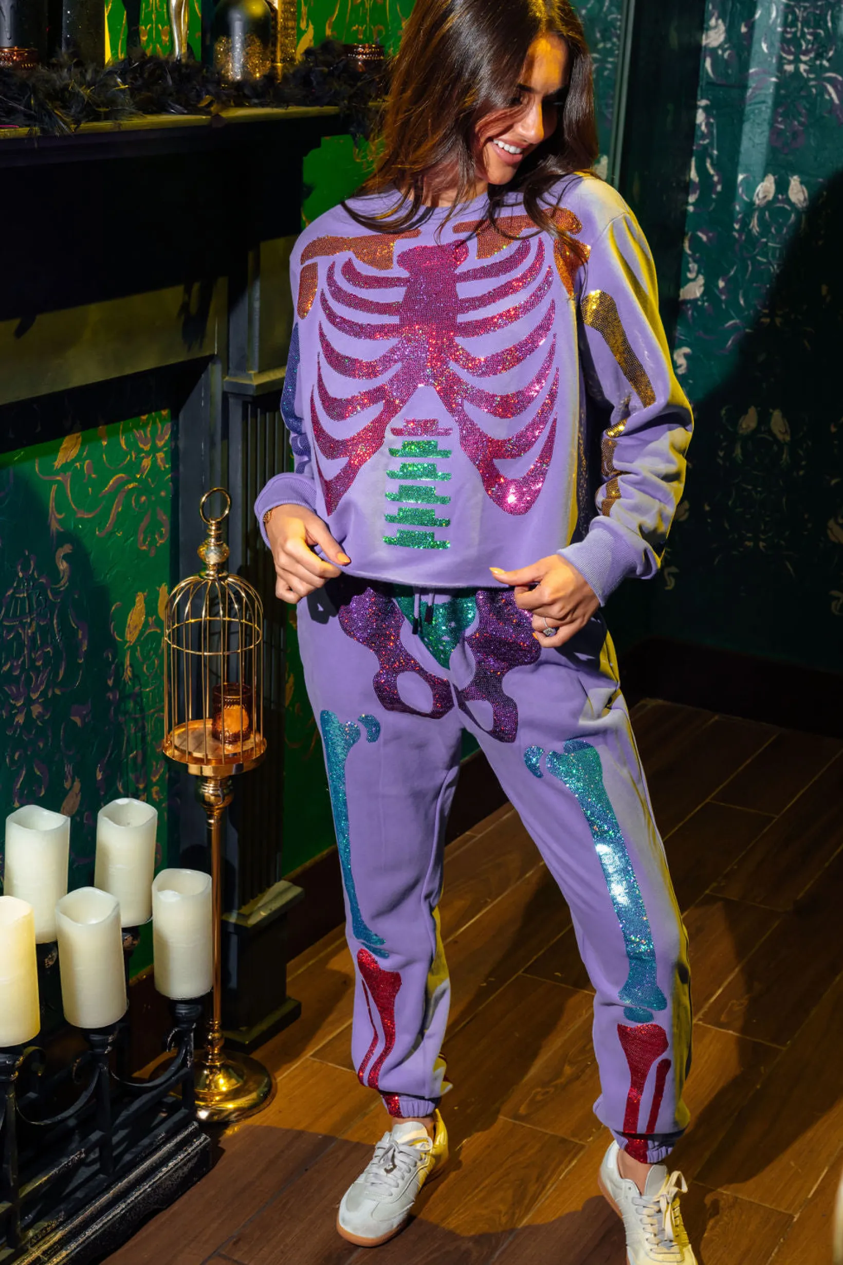 Purple Multi Skeleton Jogger
