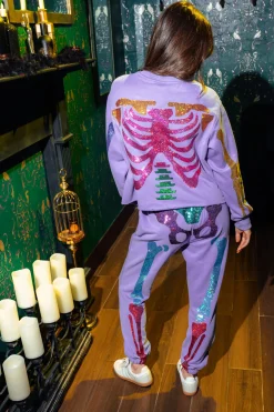 Purple Multi Skeleton Jogger