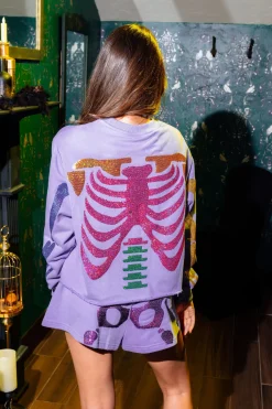Purple Multi Skeleton Shorts