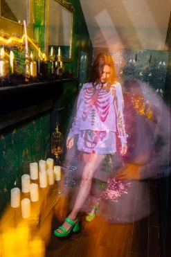 Purple Multi Skeleton Shorts