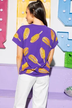 Purple Scattered Corn Dog Tee