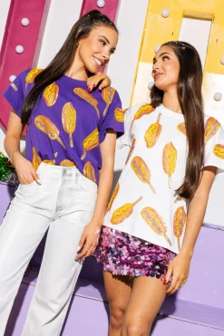 Purple Scattered Corn Dog Tee