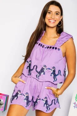 Purple Wavy Tiger Tank