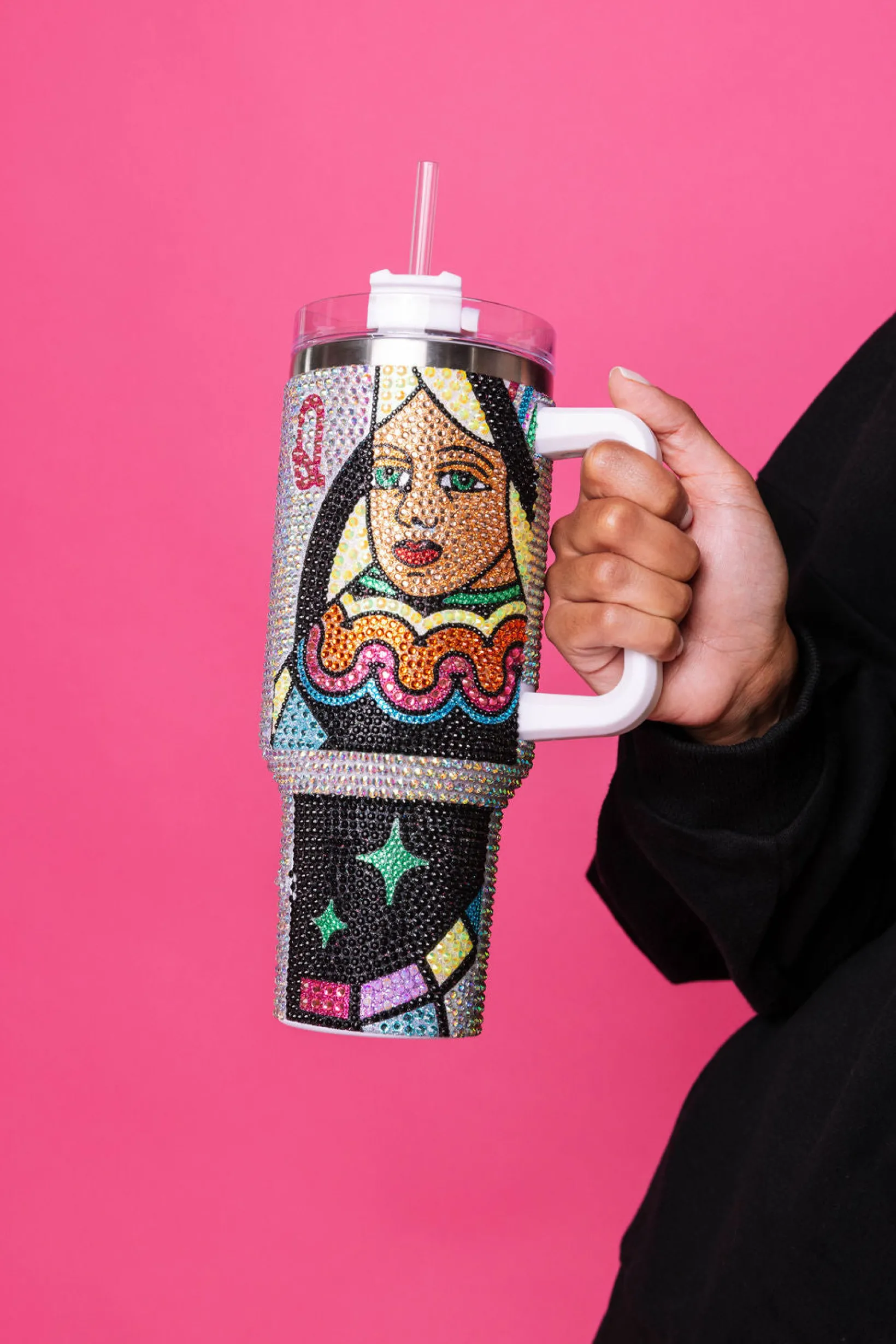 Queen Card Rhinestone Tumbler