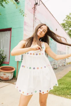 Rainbow Grommet Dress