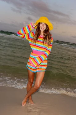 Rainbow Stripe Long Sleeve Sweater