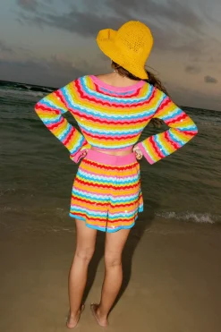 Rainbow Stripe Long Sleeve Sweater